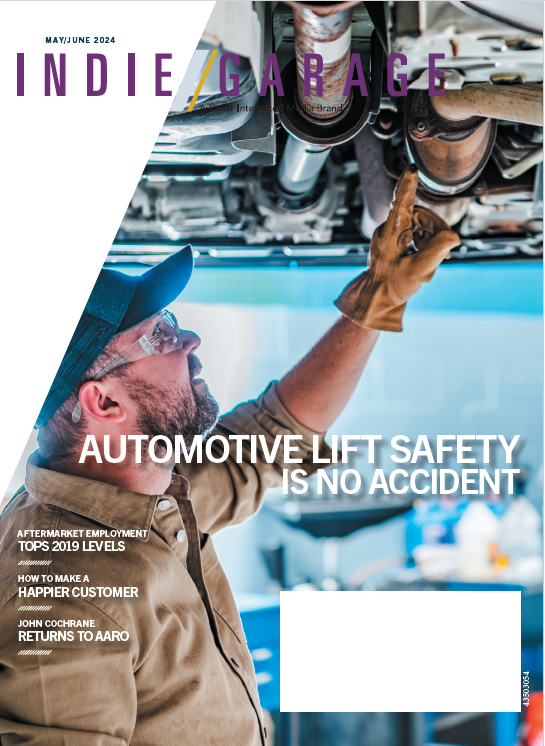 automotive lift safety aftemarket indie garage May / June