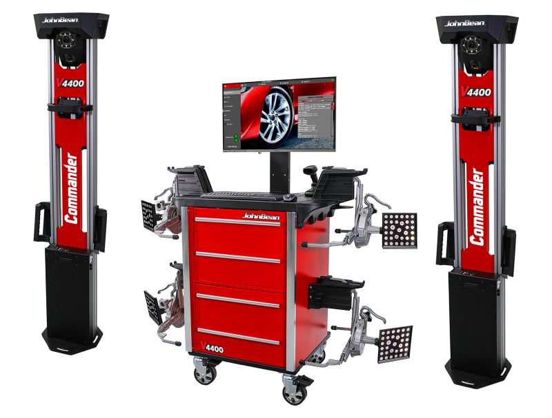 The John Bean V4400 Commander is an advanced wheel aligner designed to transform shop productivity and flexibility with its innovative features and user-centric design. 